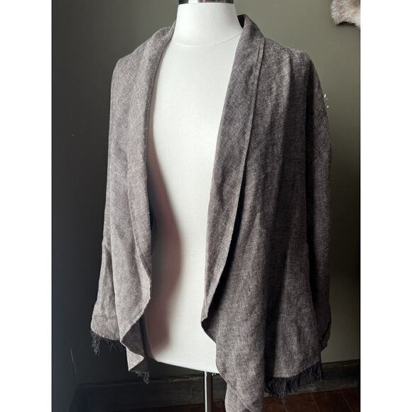 Zara Outerwear 100% Linen Boho Casual Lagenlook Jacket Top Size M - Picture 2 of 9